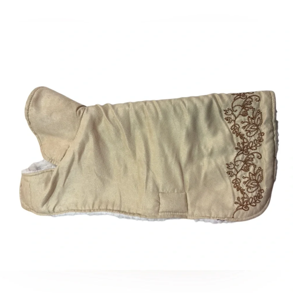 DMC Suede Sherpa Lined Blanket Coat for Dog Medium NWOT